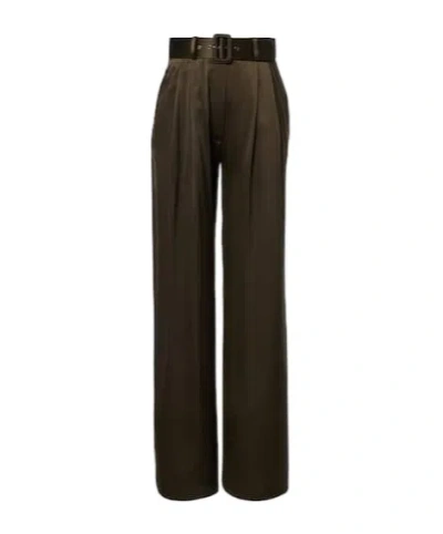 Zimmermann Belted Silk Wide-leg Pants In Black