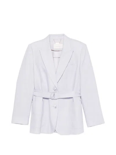 Zimmermann Belted Single-breasted Blazer In Purple