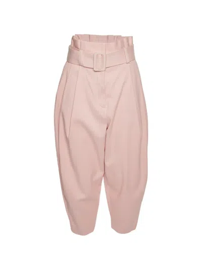 Pre-owned Zimmermann Belted Tapered Trousers In Pink