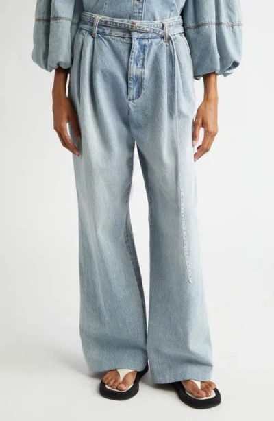Zimmermann Wide Leg Jeans In Sea Foam