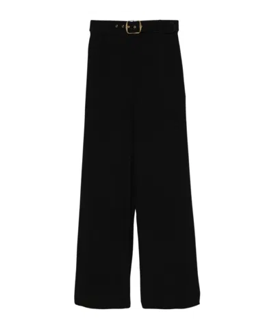 Zimmermann Belted Wide-leg Pants In Black