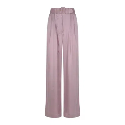 Zimmermann Belted Wide-leg Trousers In Pink