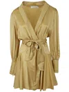 Zimmermann Silk Wrap Dress In Green