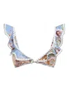 Zimmermann Spliced Print Awaken Crochet Tri Bikini Top In Blue