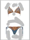 Zimmermann Floral Print Mini Drawstring Bikini Top In Blue