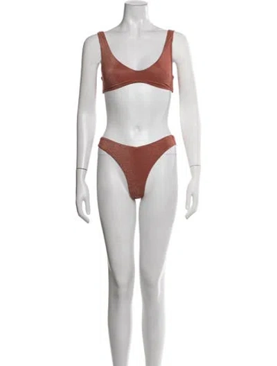 Pre-owned Zimmermann Bikini In Burgundy