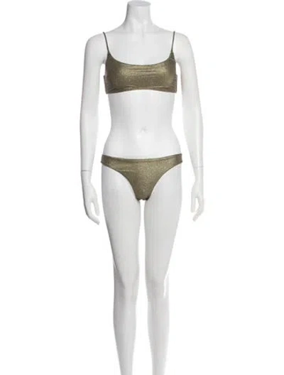 Pre-owned Zimmermann Bikini In Green