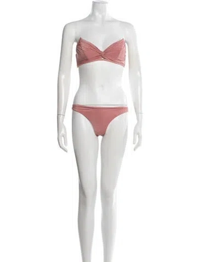 Pre-owned Zimmermann Bikini In Metallic/pink