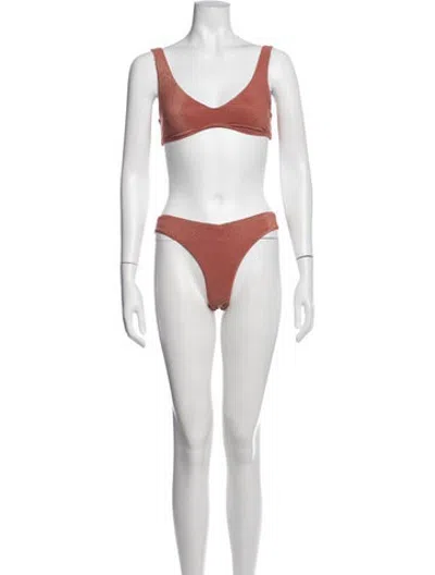 Pre-owned Zimmermann Bikini W/ Tags In Burgundy