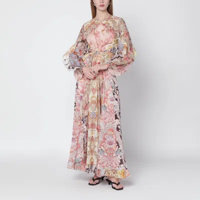 Zimmermann Billow Daylight Floral-print Maxi Dress In Animal Print