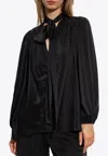 Zimmermann Billow Long-sleeved Silk Blouse In Black