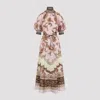 Zimmermann Womens Mauve Jacobean Aster Billow Silk Maxi Dress Xl In Multi