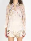 Zimmermann Billow Rebellion Blouse In Multi