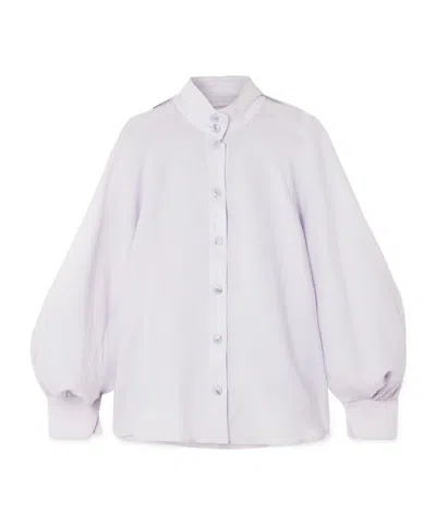 Zimmermann Billow Ramie Blouse In Purple