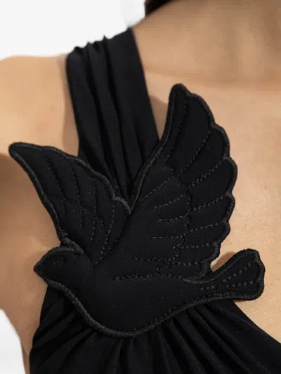 Zimmermann Bird-patch One-shoulder Bikini In Black