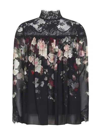 ZIMMERMANN BLACK CASCADE PRINT HYPNOTIC BLOUSE