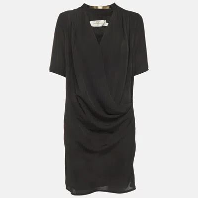 Zimmermann Black Crepe Draped Mini Dress