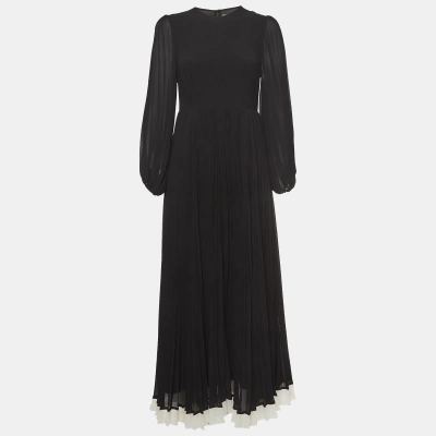 Pre-owned Zimmermann Black Crepe Pleated Maxi Dress M