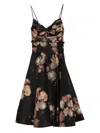 Zimmermann Hypnotic Linen And Silk Mini Dress In Black
