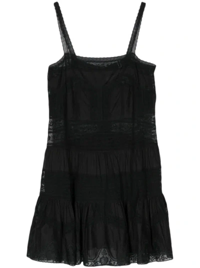 Zimmermann Black Halliday Lace-trim Mini Dress