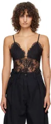 Zimmermann Illustration Cotton Blend Lace Bodysuit In Black