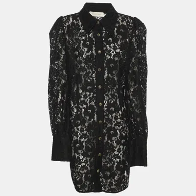 Pre-owned Zimmermann Black Lace Long Sleeve Shirt S