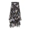 Zimmermann Black Eden Handkerchief Viscose Midi Skirt In Black