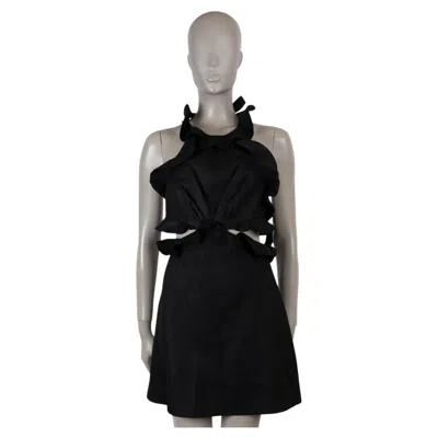 Pre-owned Zimmermann Black Linen 2022 Postcard Cut-out Mini Dress 0 Xs
