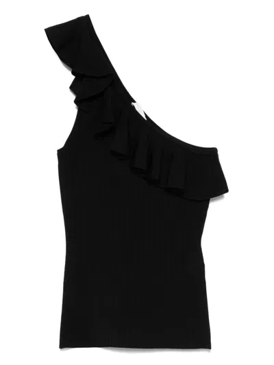 ZIMMERMANN BLACK ONE-SHOULDER TOP