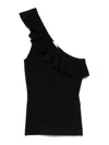 Zimmermann Black One-shoulder Top In Black