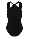 ZIMMERMANN BLACK OTTIE DRAPED SWIMSUIT