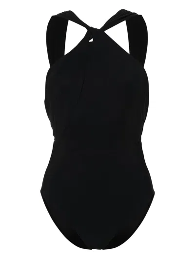 Zimmermann Ottie Halterneck Swimsuit In Black
