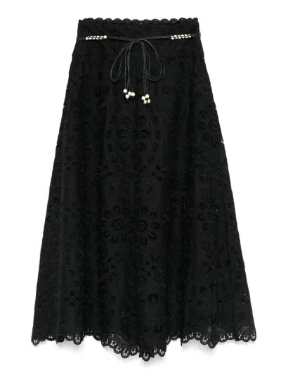 ZIMMERMANN BLACK 'RHIANNON' SKIRT ZIMMERMANN