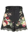Zimmermann Belted Lace-trimmed Floral-print Silk And Cotton-blend Twill Shorts In Multi