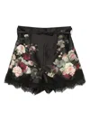 Zimmermann Printed Silk Blend Hypnotic Shorts In Black