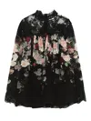 Zimmermann Floral-patterned Long-sleeved Top In Black