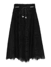 Zimmermann Flared Midi Skirt With Embroidered Openwork Design In Black