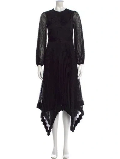 Pre-owned Zimmermann Black Swiss Dot Midi Length Dress