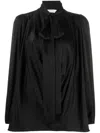 Zimmermann Billow Long-sleeved Silk Blouse In Black