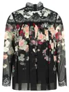 Zimmermann Hypnotic Lace-insert Pleated Blouse In Black