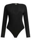 Zimmermann Black Viscose Elastane Long-sleeved Bodysuit In Black