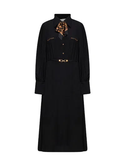 Zimmermann Black Viscose Utility Midi Belted Shirt Dress