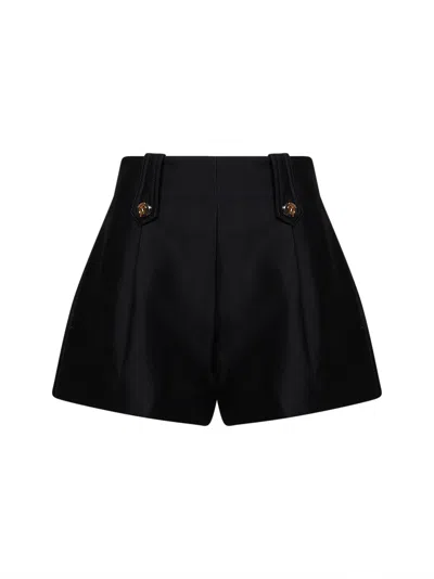 Zimmermann Black Wool And Silk Valiant Tailored Shorts