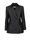 Zimmermann Black Wool-blend Double-breasted Jacket In Black