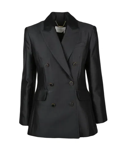 Zimmermann Black Wool-blend Double-breasted Jacket
