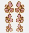 Zimmermann Womens Gold Burgundy Bloom Large Dangles 12ct Gold-plated Brass Drop Earrings In Gold