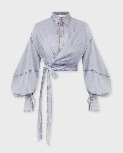 Zimmermann Blouse Rebellion  Wrap In Blue
