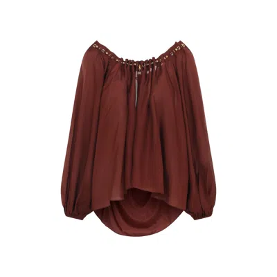 Zimmermann Blouse Red In Burgundy
