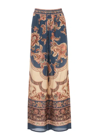 Zimmermann Blue Aster Floral Pattern Sweatpants In Multi