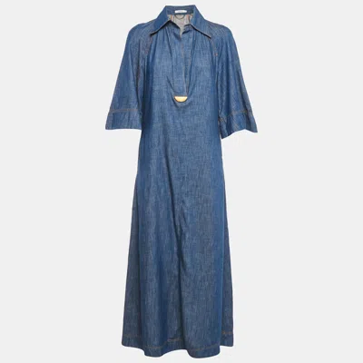 Pre-owned Zimmermann Blue Chambray Long Dress M